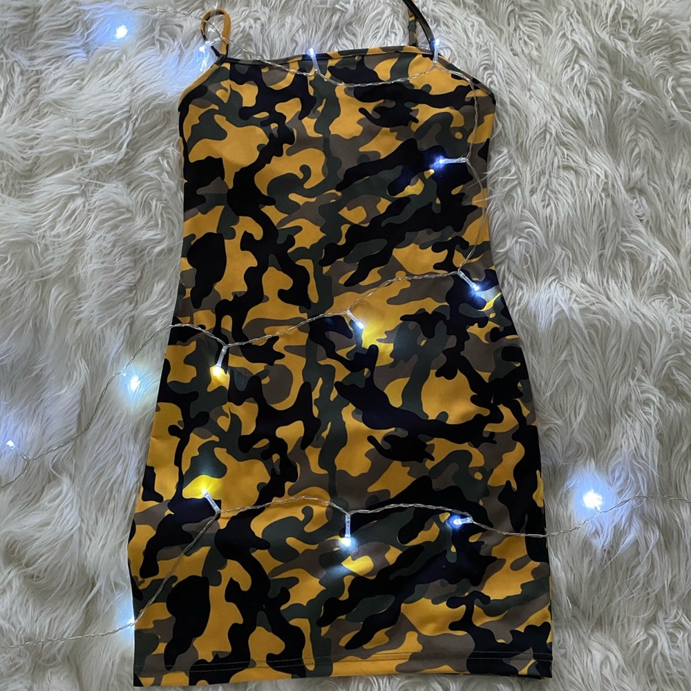 Yellow Camo Akira Dress